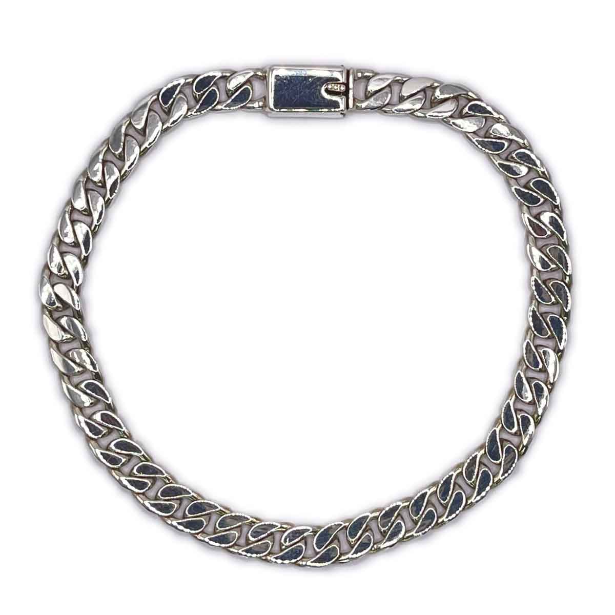 Cuban Style Silver Bracelet for Men