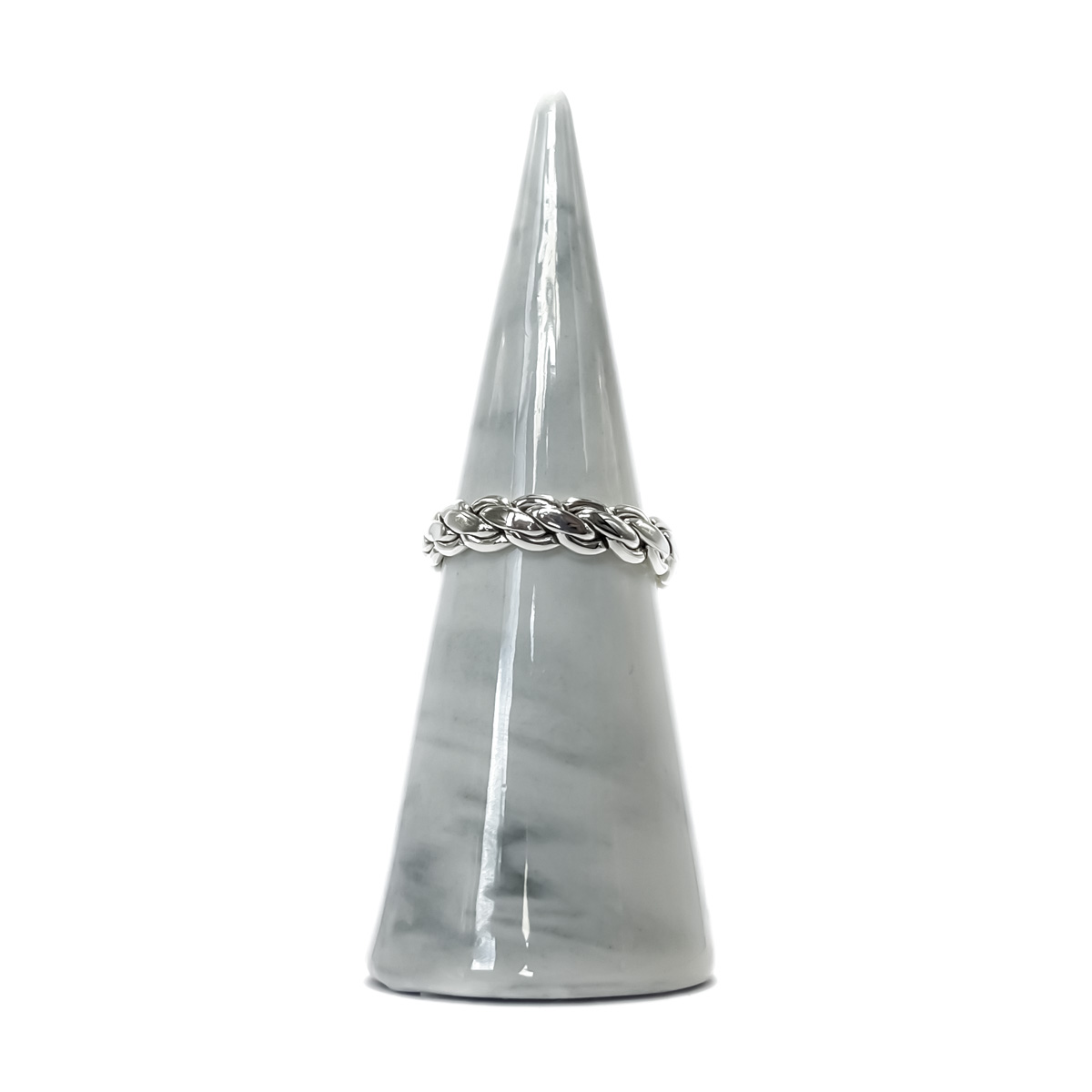 Wide Braid Silver Ring