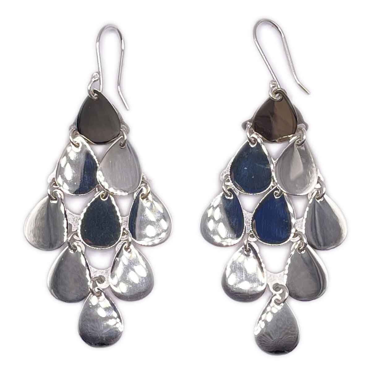 Teardrop Dangle Silver Earrings