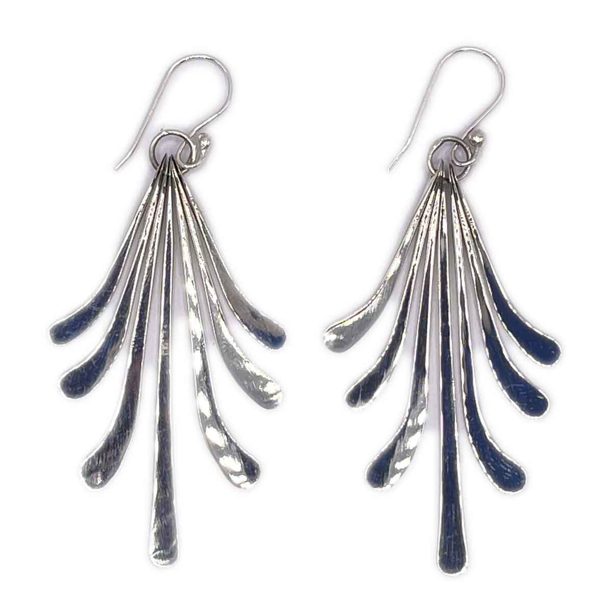 Fringe Dangle Silver Earrings