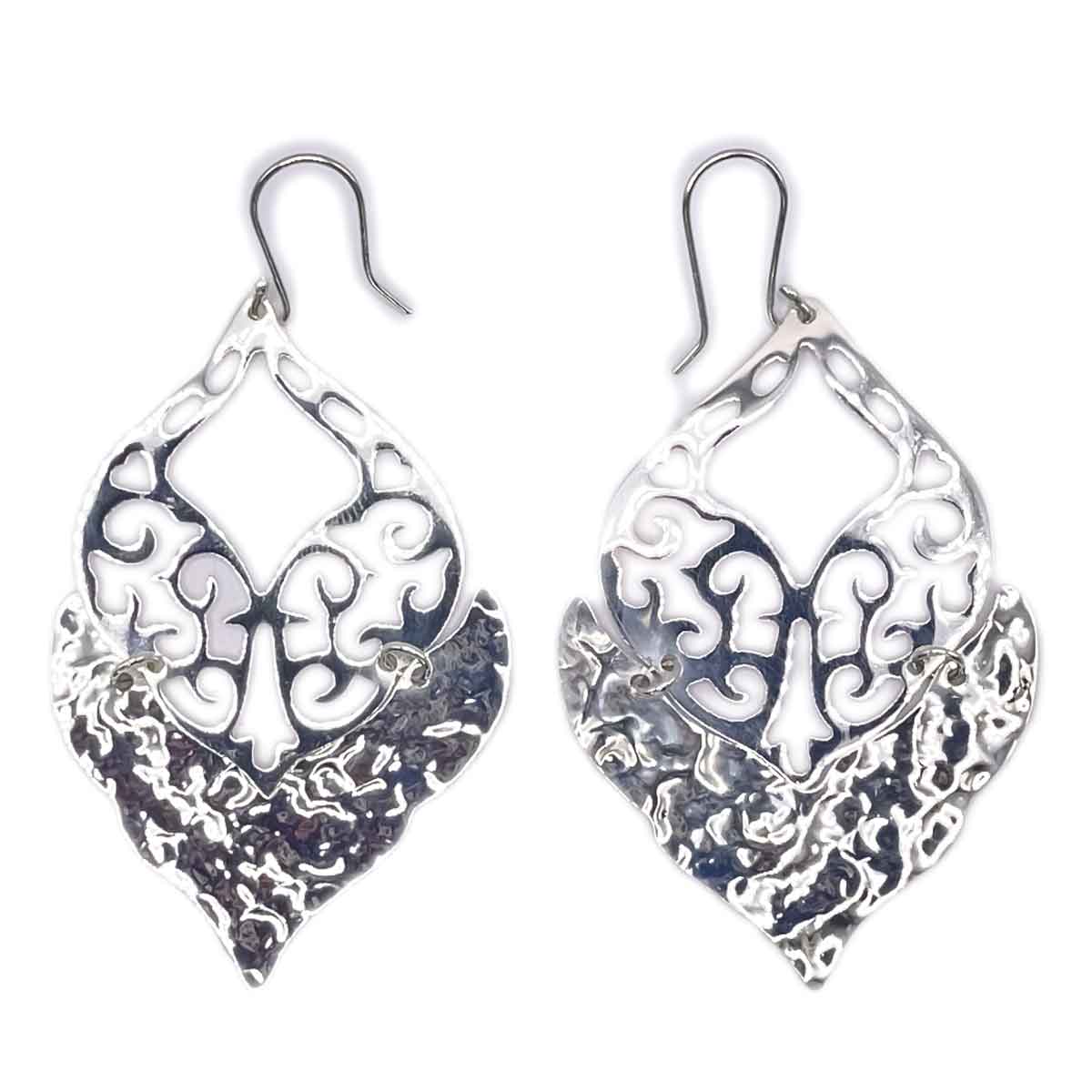 Boho Openwork Silver Earrings