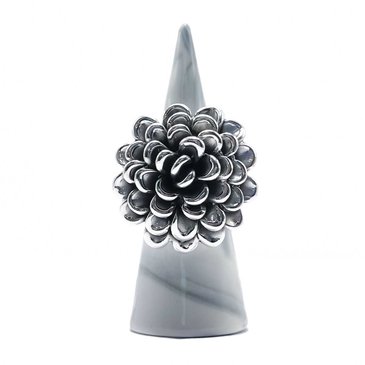 Timeless Mexican Artistry: Marigold Silver Ring