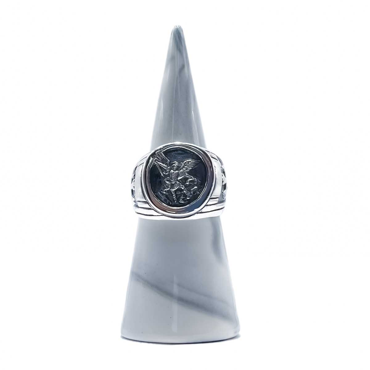 Saint Michael Silver Ring: Celestial Protection in Sterling Silver